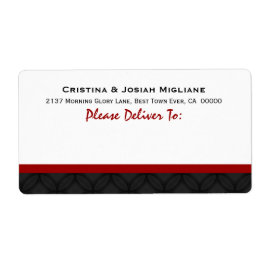 Etiqueta Novia Boda negra roja y groom B433