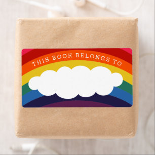 Etiqueta Nube arcoiris retro