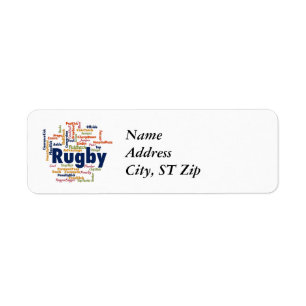Etiqueta Nube de Word de Rugby