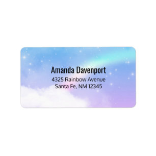 Etiqueta Nubes mágicas pasteles y arcoiris