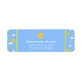 Etiqueta Nubes Sunshine Azules Y Amarillas