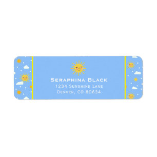 Etiqueta Nubes Sunshine Azules Y Amarillas