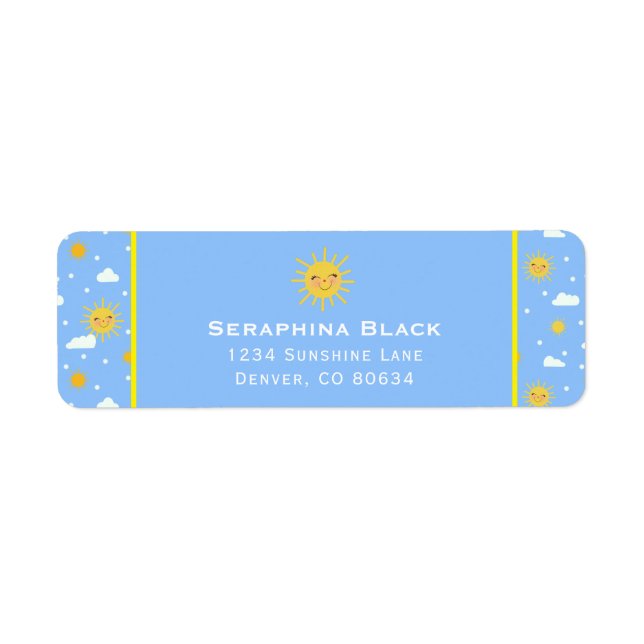 Etiqueta Nubes Sunshine Azules Y Amarillas (Frente)