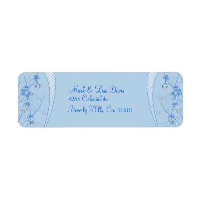 Etiqueta Nuestra Nueva Adición En Hues Azules (Frente)