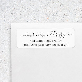 Etiqueta Nuestra nueva dirección de devolución de Invitació