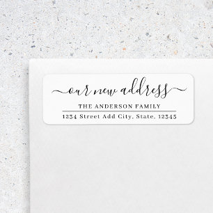 Etiqueta Nuestra nueva dirección de devolución de Invitació