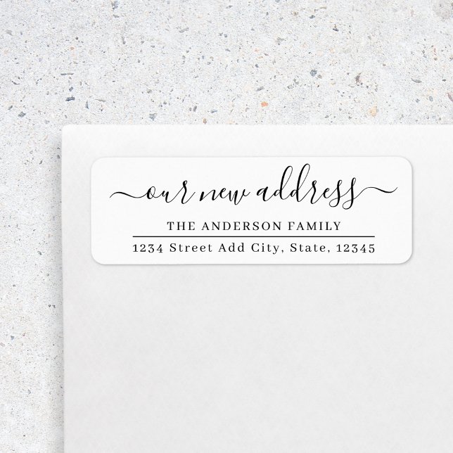 Etiqueta Nuestra nueva dirección de devolución de Invitació (Subido por el creador)