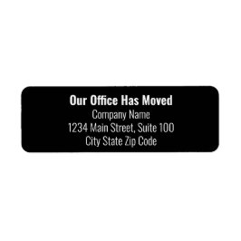 Etiqueta Nuestra oficina ha movido el cambio de dirección e