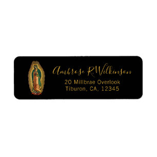 Etiqueta Nuestra Señora de Guadalupe Bendiciones Mexicano H
