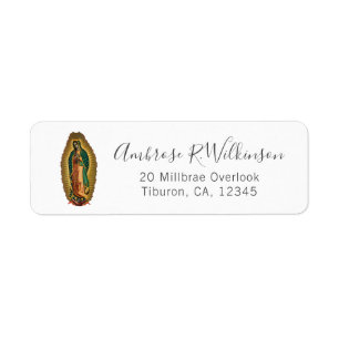 Etiqueta Nuestra Señora de Guadalupe Milagrosa Mexicana His