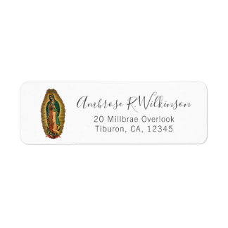 Etiqueta Nuestra Señora de Guadalupe Milagrosa Mexicana His