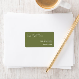Etiqueta Nueva dirección de Olive Green Paint Swatch