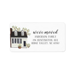 Etiqueta Nueva dirección de Watercolor Charming Cape House