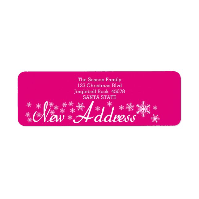 Etiqueta Nueva dirección Navidades de copos de nieve (Frente)