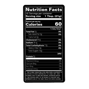 Etiqueta Nuevo producto negro de nutrición de miel