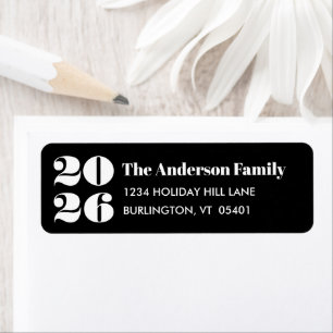 Etiqueta Número de Personalizado negro Año nuevo Tipo blanc