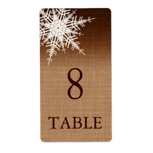 Etiqueta Número de tabla de ómbre de invierno/etiqueta de v