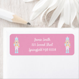 Etiqueta Nutcracker with a Candy Cane Return Address Label
