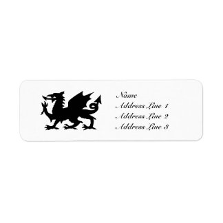 Etiqueta o etiqueta de dirección del dragón de Gal
