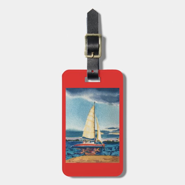 Etiqueta o llavero del equipaje del velero (Frente Vertical)