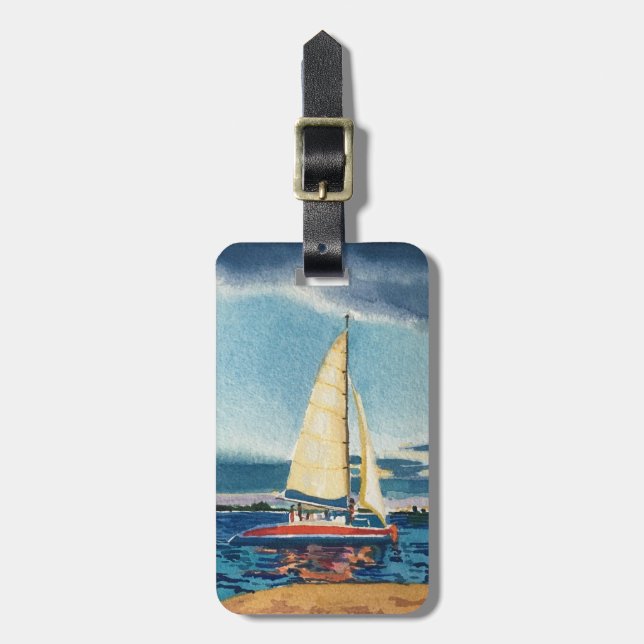 Etiqueta o llavero del equipaje del velero (Frente Vertical)