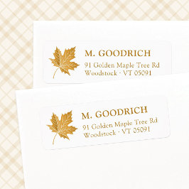 Etiqueta Ochre Fall Autumn Leaf. Remitente