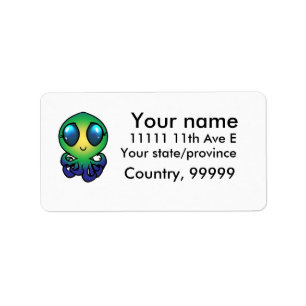 Etiqueta Octo lindo, su nombre, 11111 11ma avenida E, su