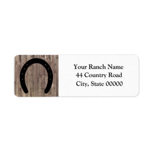 Etiqueta Oeste Cowboy Weathered Barn Wood Horseshoe
