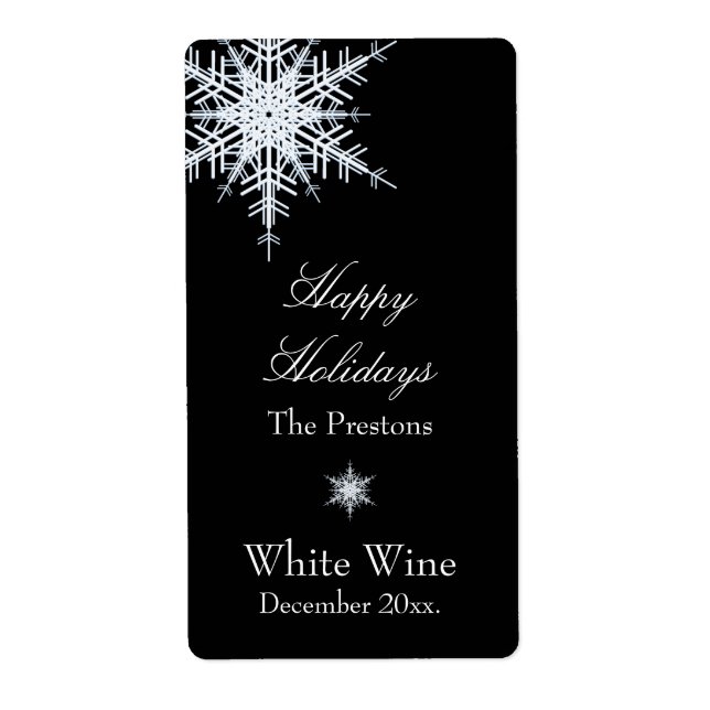 Etiqueta Offset Snowy White Wine Label (Frente)