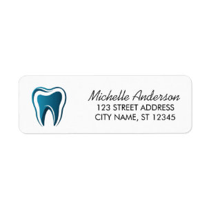 Etiqueta Oficina de dentista Dirección de devolución
