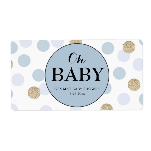 Etiqueta Oh Baby Shower Mini Champagne Label Boy (Frente)