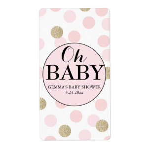 Etiqueta Oh Baby Shower Mini Wine Label Chica vertical