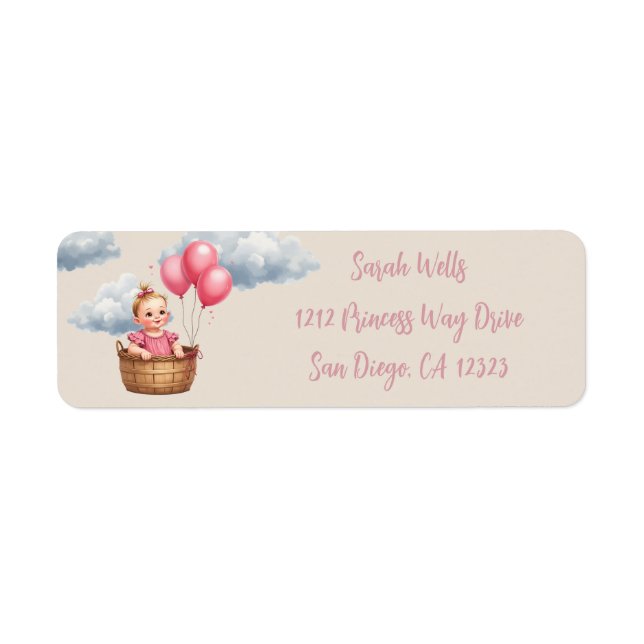 Etiqueta Oh Baby Shower Pink (Frente)