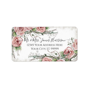 Etiqueta Oh Chica Baby Shower BOHO Watercolor Floral Return