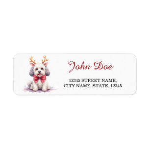Etiqueta Old English Sheepdog Reno Ciervo Navidad Regreso