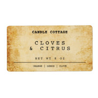Old Vintage Scented Soy Candle Product Labels