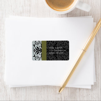 Etiqueta Olive Gray Bumble Bee Damask  Address Labels -