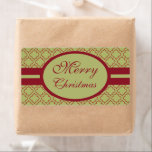 Etiqueta Olive Merry Christmas Labels<br><div class="desc">A pretty red and green pattern decorates these Christmas labels. Customize the text on these labels to suit your needs. Use these holiday labels for Christmas gifts,  gift bags,  party favors,  candy,  crafts,  business,  baked goods,  Christmas cookies,  etc... .The design is from original art.</div>