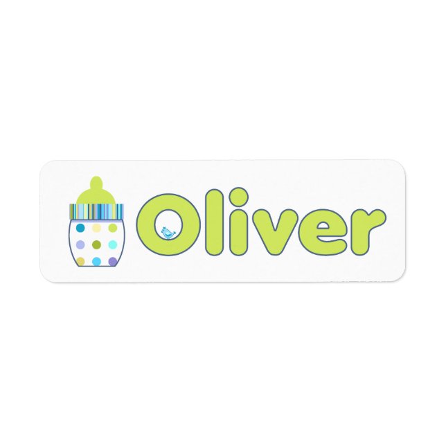 Etiqueta Oliver Baby Botellas (Frente)