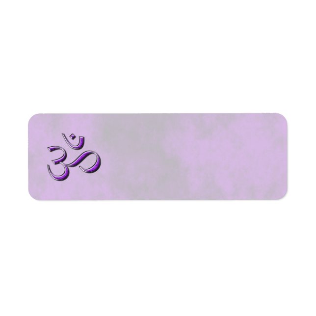 Etiqueta Om de púrpura de piedra (Frente)