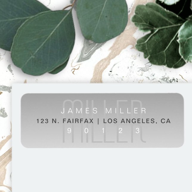 Etiqueta Ombre blanco grisáceo único y moderno (Subido por el creador)