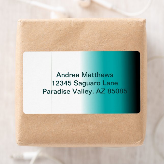 Etiqueta Ombre blanco Verde azulado negro (In situ)