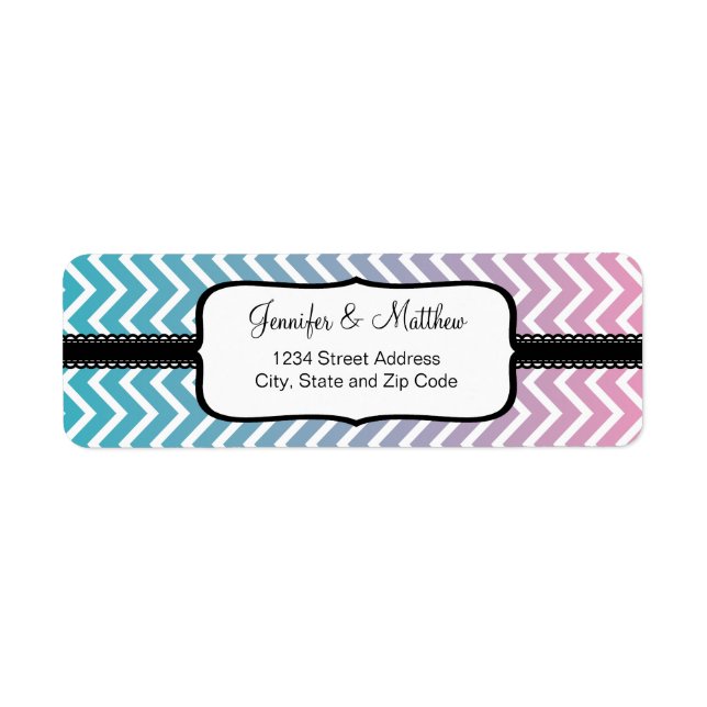Etiqueta Ombrè Chevron Zigzag Stripes (Frente)
