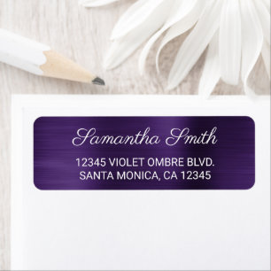 Etiqueta Ombre de lámina cepillada violeta oscuro púrpura