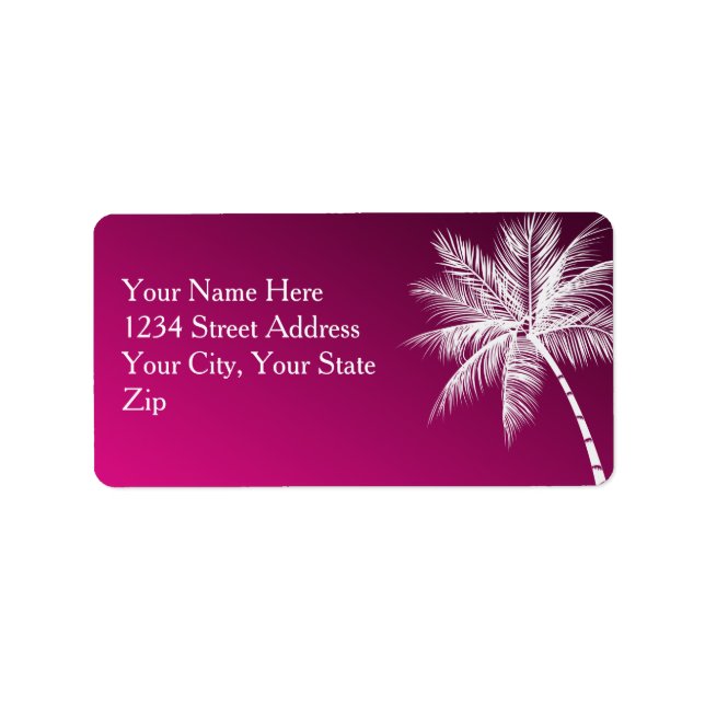 ETIQUETA OMBRÉ PINK TROPICAL PALMS (Frente)