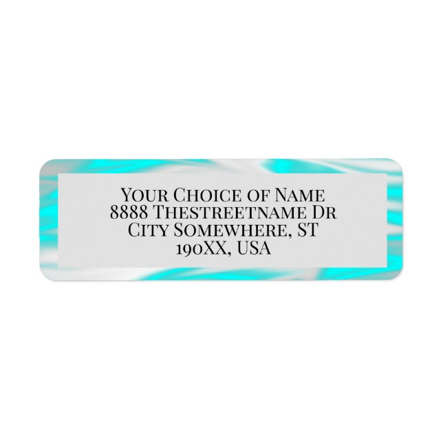 Etiqueta Ondas azules Verde azuladas abstractas modernas (Frente)