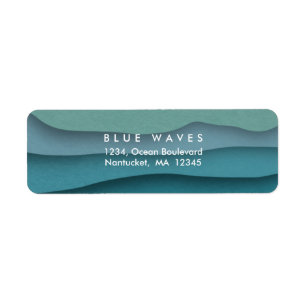 Etiqueta Ondas oceánicas azules modernas