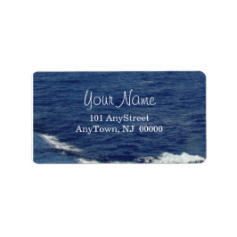 Etiqueta Ondas oceánicas de espuma blanca