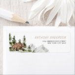 Etiqueta One Happy Camper Watercolor Bear 1st Birthday Boy<br><div class="desc">One Happy Camper Watercolor Bear 1st Birthday Boy label</div>