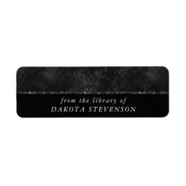 Etiqueta Onyx Romance | Damasco negro satinado